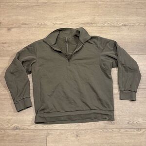 Lululemon Mens Half Zip Pull Over Sweater Light Brown XS